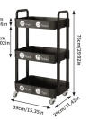 4-Tier Rolling Storage Cart with Lockable Casters, beauty trolly - Image 2